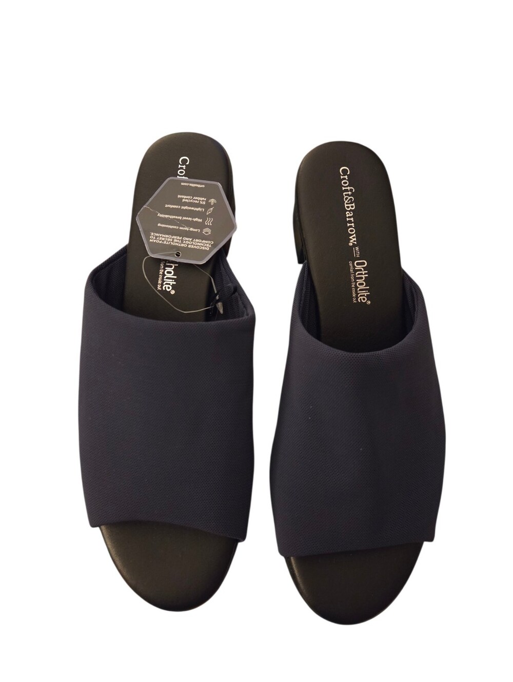 Croft & Barrow Ortholite Navy Heeled Slides/shoes Size 11 NWT